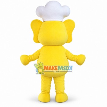 Chef Yellow Elephant Lightweight Mascot Costume Chef Yellow Elephant Lightweight Mascot Costume