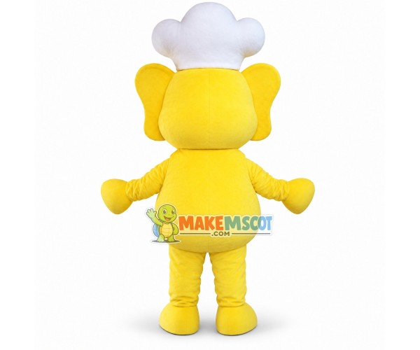 Chef Yellow Elephant Lightweight Mascot Costume Chef Yellow Elephant Lightweight Mascot Costume