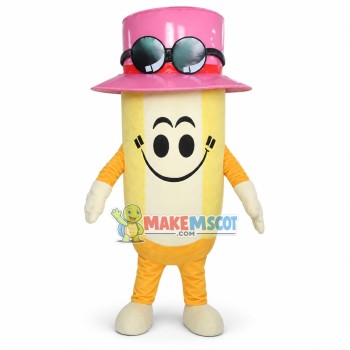 Cool Pencil Man Mascot Costume 