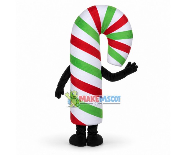 Deluxe Christmas Candy Cane Lightweight Mascot Adult Costume Deluxe Christmas Candy Cane Lightweight Mascot Adult Costume