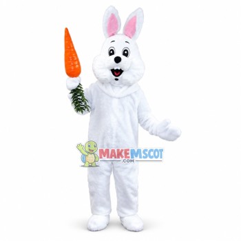Happy White Rabbit Mascot Costume 