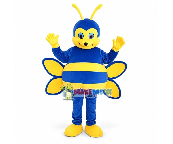Elementary School Blue Honey Bee Mascot Costume Elementary School Blue Honey Bee Mascot Costume