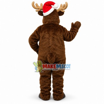 Santa's Red-Nosed Christmas Reindeer Mascot Costume Adult Plush Costume Santa's Red-Nosed Christmas Reindeer Mascot Costume Adult Plush Costume