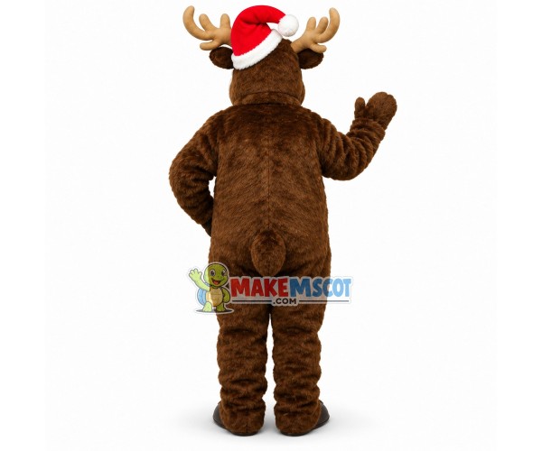 Santa's Red-Nosed Christmas Reindeer Mascot Costume Adult Plush Costume Santa's Red-Nosed Christmas Reindeer Mascot Costume Adult Plush Costume
