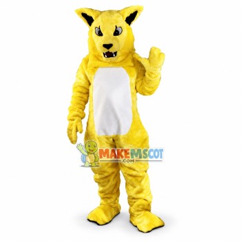 Growling Yellow Wildcat Mascot Costume Growling Yellow Wildcat Mascot Costume