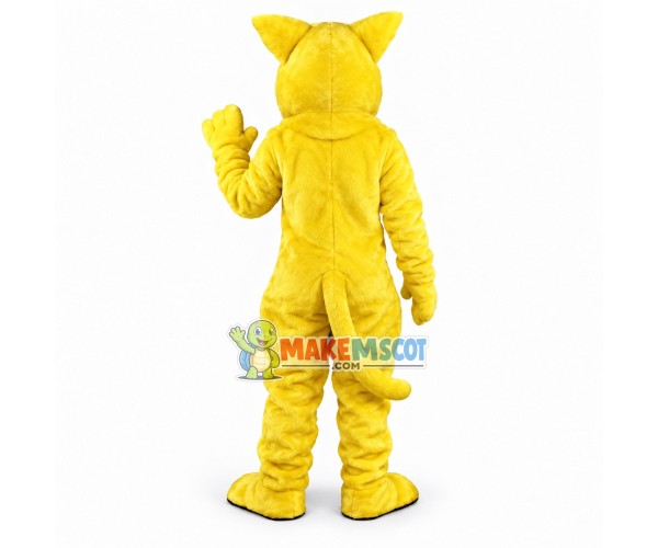 Growling Yellow Wildcat Mascot Costume Growling Yellow Wildcat Mascot Costume