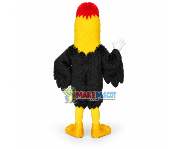 Cool Yellow-headed Bird With Red Hair Mascot Costume Cool Yellow-headed Bird With Red Hair Mascot Costume