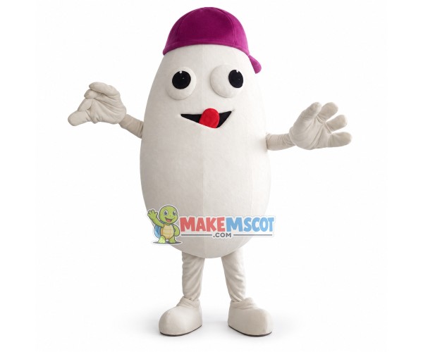 Gluttonous Rice Man In Red Hat Mascot Cartoon Costume Gluttonous Rice Man In Red Hat Mascot Cartoon Costume