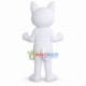 Innocent Frowning White Cat Mascot Costume Innocent Frowning White Cat Mascot Costume