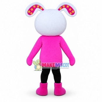 Pink Style Winking Bunny Girl Mascot Costume Pink Style Winking Bunny Girl Mascot Costume