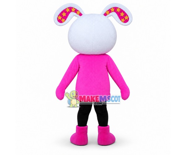 Pink Style Winking Bunny Girl Mascot Costume 