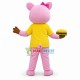 Cute Pink Pig Girl With Hamburger Mascot Costume 