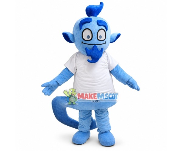 Genie of the Lamp Mascot Cartoon Character Costume Genie of the Lamp Mascot Cartoon Character Costume