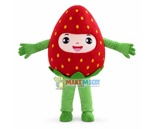 Adult Cartoon Strawberry Man Mascot Costume 