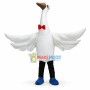 Huge White Stork With Red Bow Tie Mascot Costume For Adult