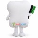 Huge Cartoon Tooth With Toothbrush Mascot Adult Costume 