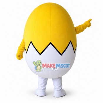 Huge Egg With Cracked Half Peeled Brown Shell Mascot Costume For Adult Huge Egg With Cracked Half Peeled Brown Shell Mascot Costume For Adult
