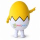 Huge Egg With Cracked Half Peeled Brown Shell Mascot Costume For Adult 