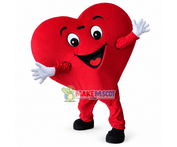 Deluxe Cartoon Red Heart Mascot Costume Deluxe Cartoon Red Heart Mascot Costume