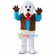 Lovely white Great Dane Mascot Costume Cartoon Fancy Dress Costume Lovely white Great Dane Mascot Costume Cartoon Fancy Dress Costume