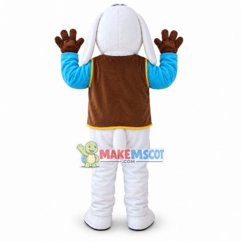 Lovely white Great Dane Mascot Costume Cartoon Fancy Dress Costume Lovely white Great Dane Mascot Costume Cartoon Fancy Dress Costume