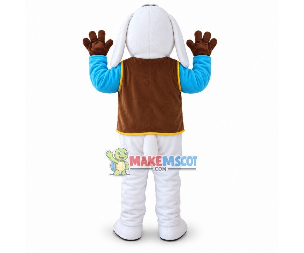 Lovely white Great Dane Mascot Costume Cartoon Fancy Dress Costume Lovely white Great Dane Mascot Costume Cartoon Fancy Dress Costume