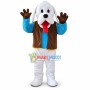 Lovely white Great Dane Mascot Costume Cartoon Fancy Dress Costume 