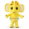 Cute Cartoon Yellow Baby Girl Elephant Mascot Costume	