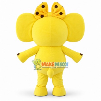 Cute Cartoon Yellow Baby Girl Elephant Mascot Costume Cute Cartoon Yellow Baby Girl Elephant Mascot Costume
