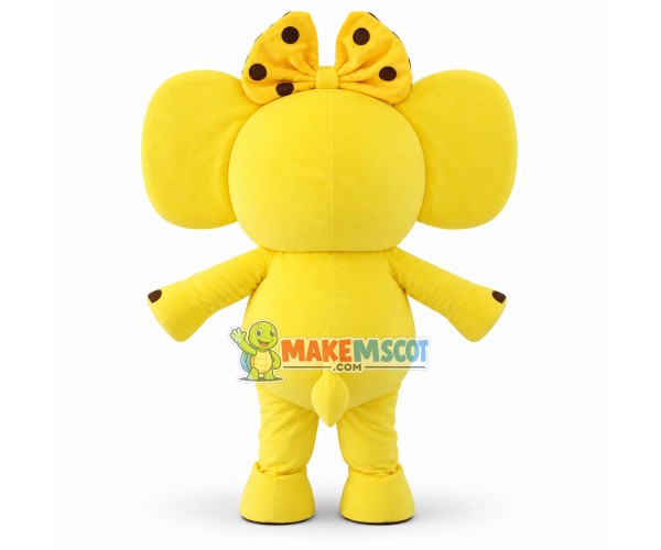 Cute Cartoon Yellow Baby Girl Elephant Mascot Costume Cute Cartoon Yellow Baby Girl Elephant Mascot Costume