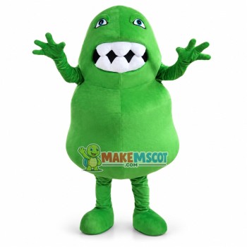 Adult Cartoon Green Germ Virus Bacterium Monster Mascot Costume 