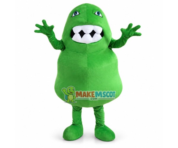 Adult Cartoon Green Germ Virus Bacterium Monster Mascot Costume Adult Cartoon Green Germ Virus Bacterium Monster Mascot Costume