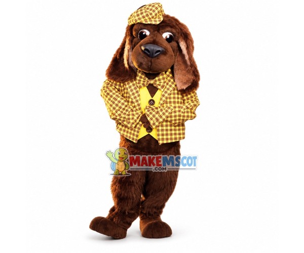 Scottish Gentleman Brown Hound Mascot Costume Scottish Gentleman Brown Hound Mascot Costume