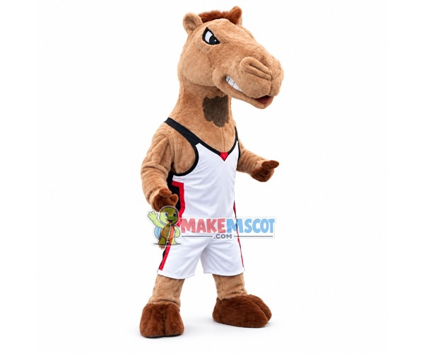 Power Fierce Basketball Mustang Mascot Costume Power Fierce Basketball Mustang Mascot Costume