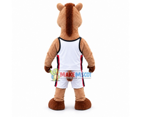 Power Fierce Basketball Mustang Mascot Costume Power Fierce Basketball Mustang Mascot Costume
