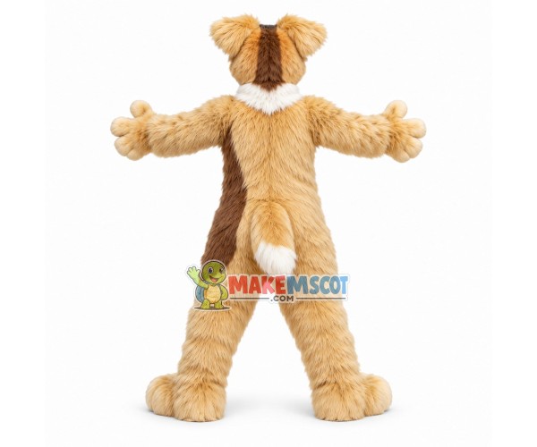 Simulated Long Fur Fox Dog Mascot Costume Simulated Long Fur Fox Dog Mascot Costume