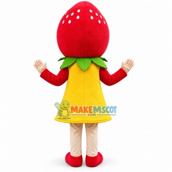 Cute Winking Strawberry Girl Mascot Costume Cute Winking Strawberry Girl Mascot Costume
