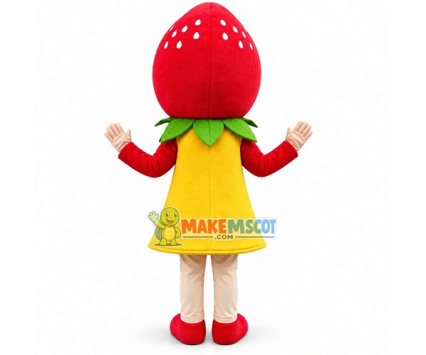 Cute Winking Strawberry Girl Mascot Costume Cute Winking Strawberry Girl Mascot Costume