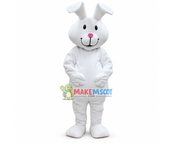 Simple Style White Bunny Mascot Costume Simple Style White Bunny Mascot Costume