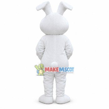 Simple Style White Bunny Mascot Costume Simple Style White Bunny Mascot Costume