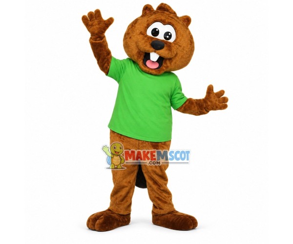 Lively Cartoon Beaver Mascot Costume Lively Cartoon Beaver Mascot Costume