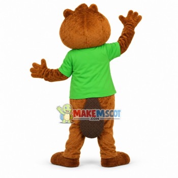 Lively Cartoon Beaver Mascot Costume 