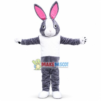 Gray Dutch Rabbit Mascot Costume Gray Dutch Rabbit Mascot Costume