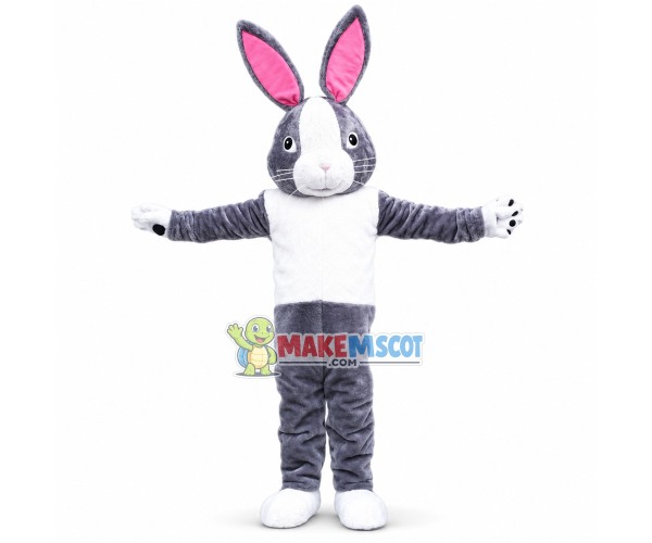 Gray Dutch Rabbit Mascot Costume 