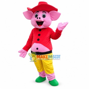 Happy Lightweight Pink Pig Mascot Costume Fancy Dress Costume Happy Lightweight Pink Pig Mascot Costume Fancy Dress Costume