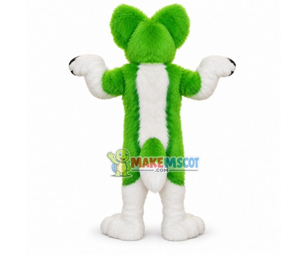 Furry Green Husky Dog Mascot Costume Furry Green Husky Dog Mascot Costume
