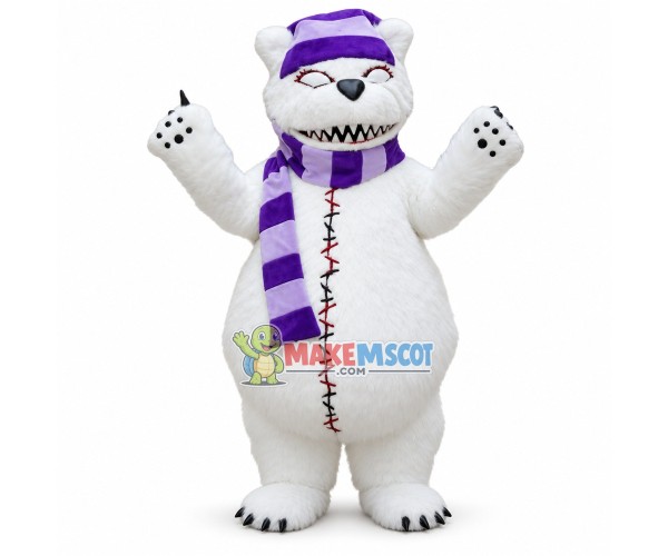 Scary White Beggar Bear Lightweight Mascot Costume Scary White Beggar Bear Lightweight Mascot Costume