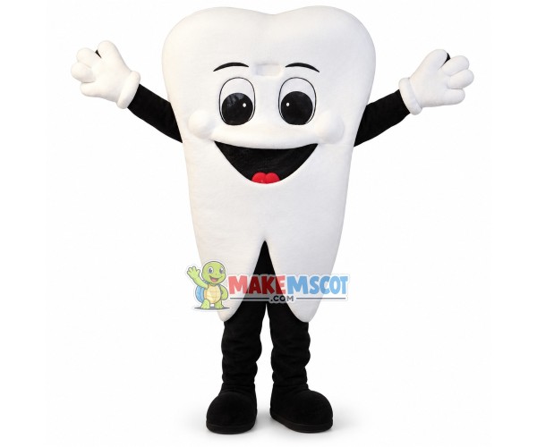 Smiling Cartoon Tooth Mascot Costume For Adult