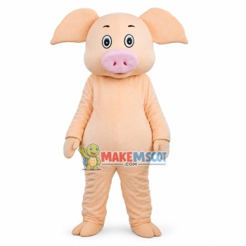 Flesh-colored Pig Mascot Costume Flesh-colored Pig Mascot Costume