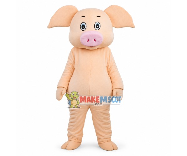 Flesh-colored Pig Mascot Costume Flesh-colored Pig Mascot Costume
